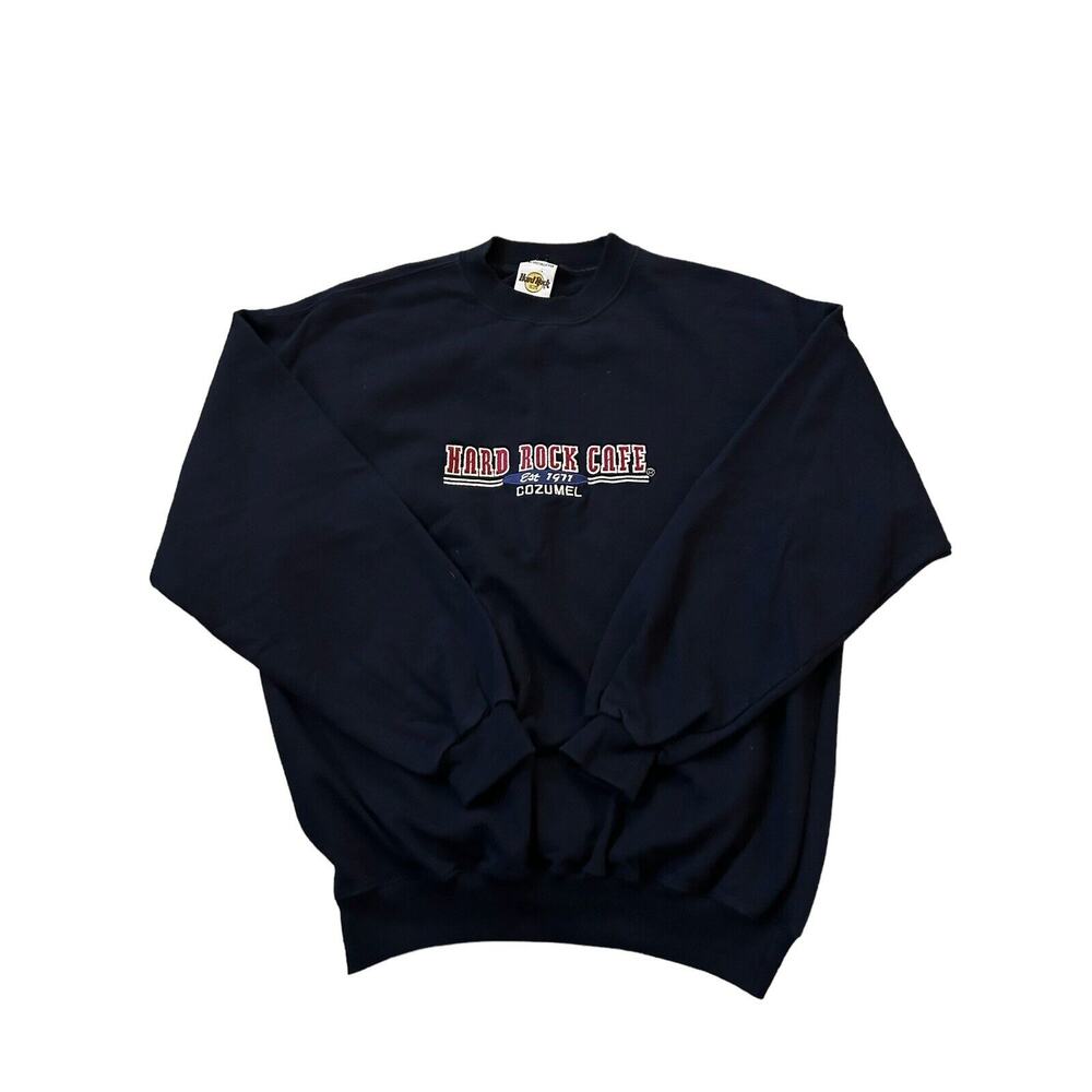 Hard Rock Cafe Cozumel Mexico Navy Crewneck- Unisex Size Medium
